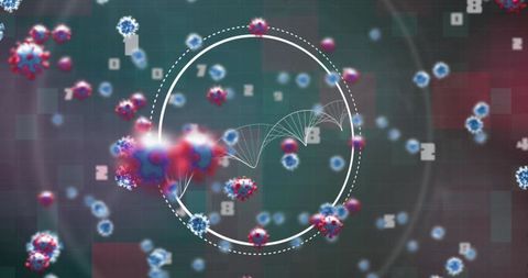 Graphic Representation of DNA and Virus Cells during Pandemic - Download Free Stock Images Pikwizard.com