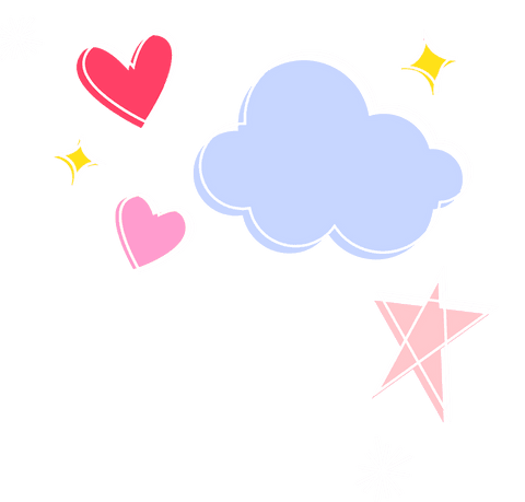 whimsical pastel cloud and heart doodles on transparent background - Download Free Stock Videos Pikwizard.com