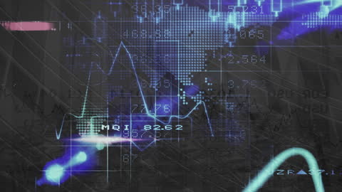 Digital Financial Analytics Over Cityscape