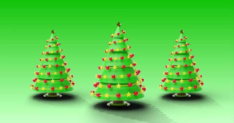 Spinning Christmas Trees Festive Holiday Animation