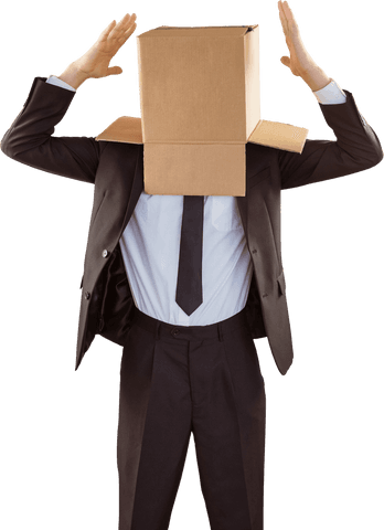 suit and box head illustration expressing confusion on transparent background - Download Free Stock Videos Pikwizard.com