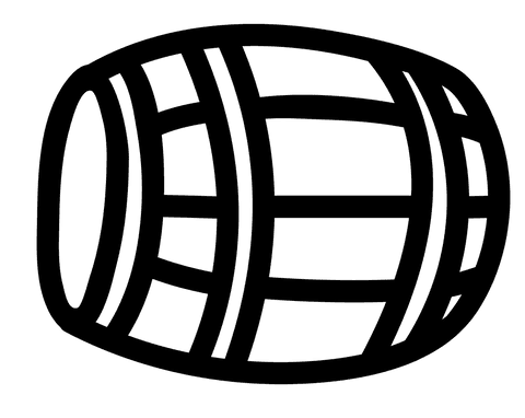 Black barrel on transparent background beer storage illustration