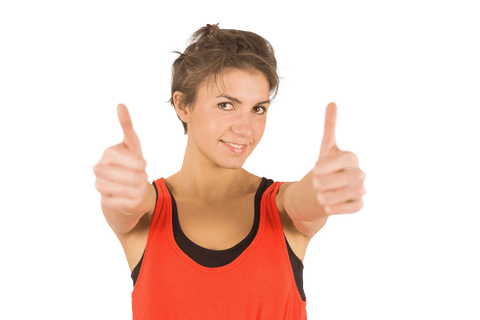 smiling brunette woman giving thumbs up on transparent background - Download Free Stock Videos Pikwizard.com