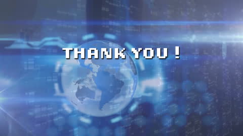 Futuristic Global Thank You Concept with Digital Globe