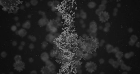 3d coronavirus cells with rotating dna strands