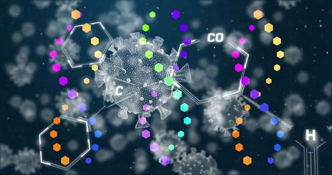 Virus Cells with DNA Structures in Abstract Visual Display - Download Free Stock Images Pikwizard.com