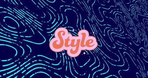 Retro Futuristic Style Text Overlay on Graphic Background