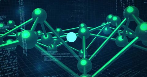 Futuristic green network connections with digital interface