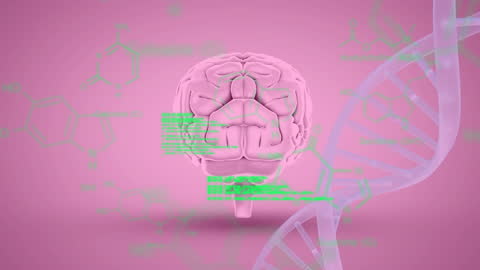 Animated Brain with DNA and Scientific Data Overlay