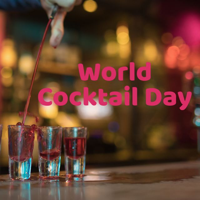 Celebrating World Cocktail Day with Vibrant Mixology and Festivity - Download Free Stock Templates Pikwizard.com