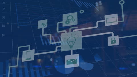 Abstract Digital Network Concept with Technology Icons