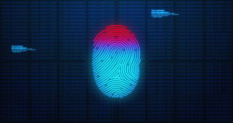 Digital Fingerprint Authentication with Data Code Background - Download Free Stock Images Pikwizard.com