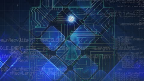 Cybersecurity Lock with Digital Data Flowing