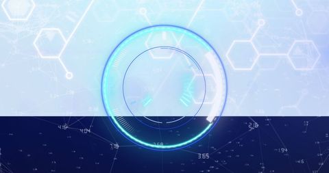 Digital Interface with Futuristic Processing Circle and Chemical Networks - Download Free Stock Images Pikwizard.com