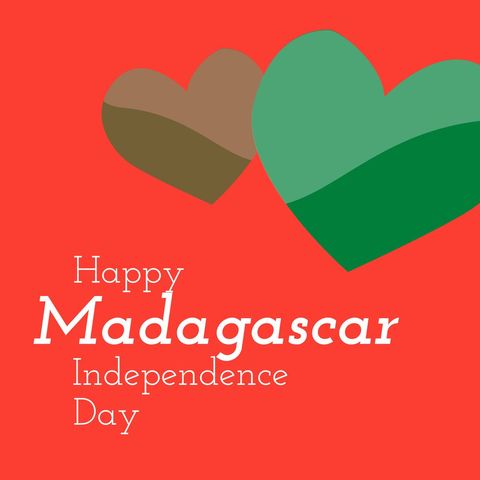 Madagascar Independence Day Celebration Design With Heart Shapes - Download Free Stock Templates Pikwizard.com