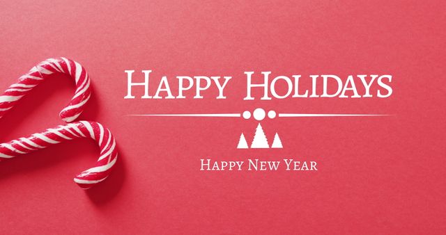 Minimalistic Christmas and New Year Greetings with Candy Canes - Download Free Stock Images Pikwizard.com