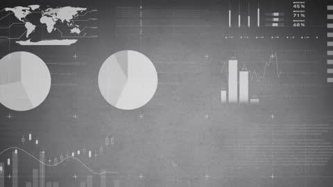 Digital Financial Data Visualization on Grey Background