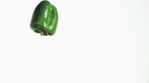 Rotating Green Bell Pepper on Minimalist White Background