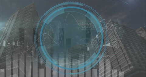 Digital Data Processing Overlays Cityscape