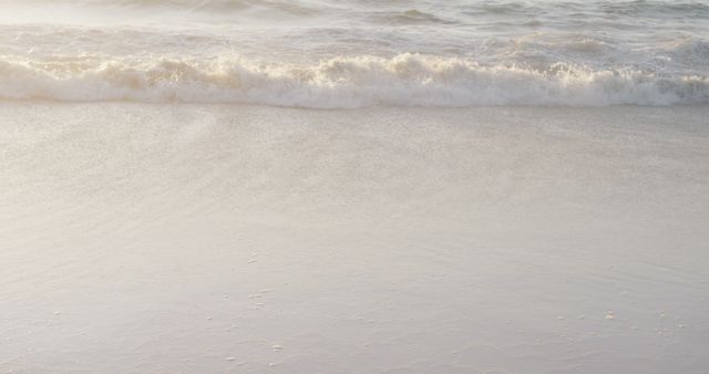 Scenic view of sea waves lapping on sandy beach at sunset, copy space - Download Free Stock Photos Pikwizard.com