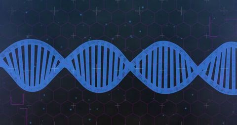 Digital DNA and Hexagonal Grid in Futuristic Biotechnology Concept