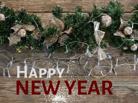 happy new year decor on rustic wooden background - Download Free Stock Templates Pikwizard.com
