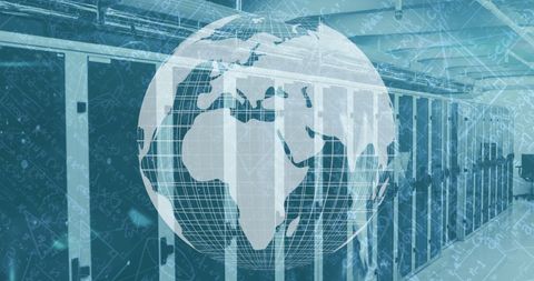 Digital Globe and Network Connections in Data Center - Download Free Stock Images Pikwizard.com