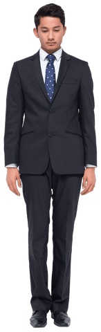 Transparent Asian Businessman Looking Down in Formal Suit