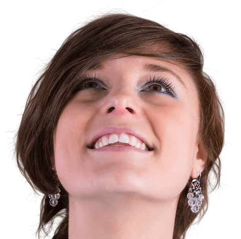 transparent image of young woman looking up with hope - Download Free Stock Videos Pikwizard.com