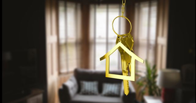 Keychain with House Symbol in Cozy Living Room - Download Free Stock Images Pikwizard.com