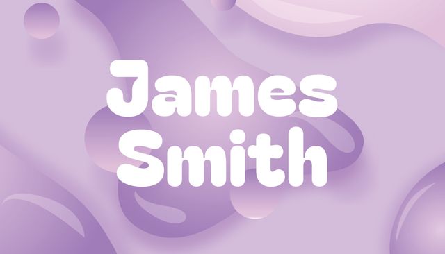 Fluid purple design with prominent white text offering stylish backdrop for personal branding. Ideal for business cards, social media profiles, event invitations, company presentations, or bespoke marketing materials.