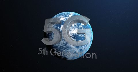 5g technology against planet earth background for global communication