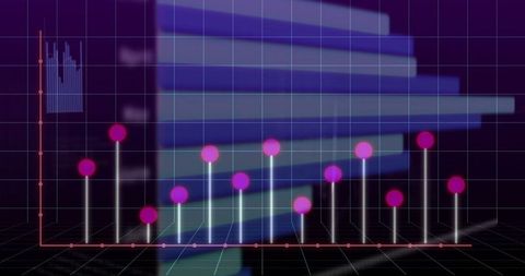 3d holographic chart on futuristic virtual display