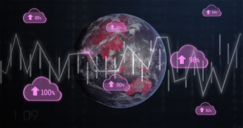 Global Finance Concept with Financial Data and Earth