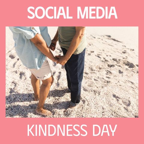 Couple Holding Hands on Beach for Social Media Kindness Day