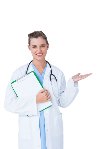 Smiling Female Doctor Holding Clipboard Transparent Background - Download Free Stock Videos Pikwizard.com