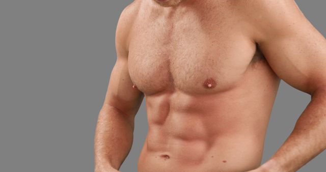 A photo captures a fit Caucasian man's muscular upper body, emphasizing his workout dedication. - Download Free Stock Photos Pikwizard.com