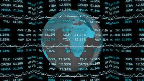 Global Financial Data 3D Globe with Dynamic Stock Tickers