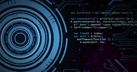Data Processing Over Circuit Board Animation