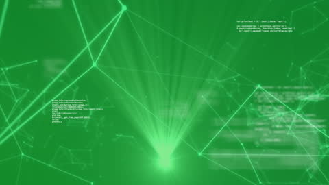 Futuristic Digital Network Concept with Green Overlay