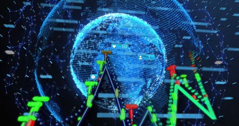 Digital Global Network with Real-Time Data Analytics Visual - Download Free Stock Images Pikwizard.com