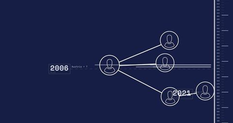 Technology network interface depiction on blue background