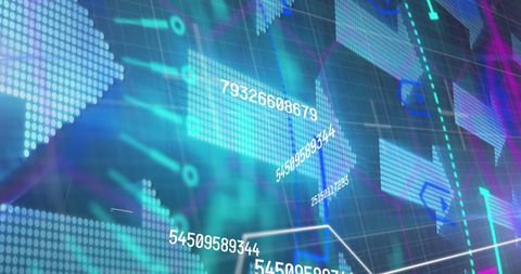 Digital Data Processing with Dynamic Charts and Numbers Animation - Download Free Stock Images Pikwizard.com