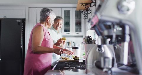 Senior Couple Preparing a Healthy Smoothie Together