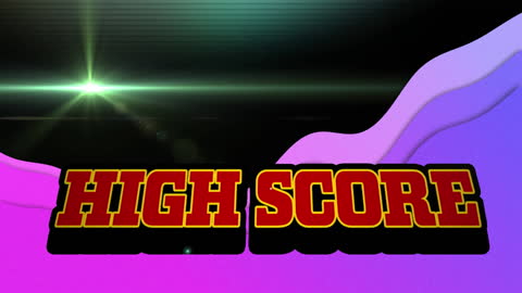 Retro High Score Graphic with Colorful Abstract Shapes