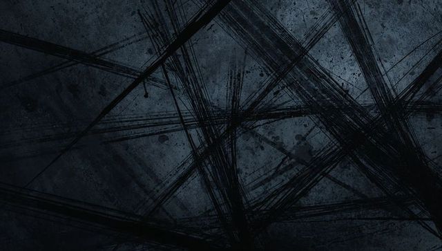 Chaotic grunge texture with black streaks on blue-gray