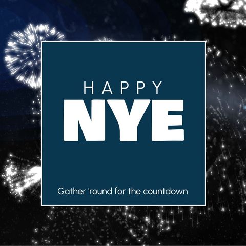 happy nye message over fireworks display overview - Download Free Stock Templates Pikwizard.com
