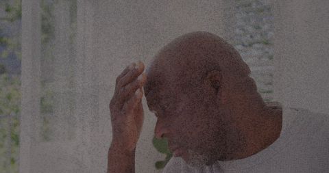 African american man experiencing stress for mental health awareness