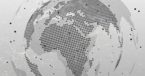 Abstract digital globe with network connections and dotted design