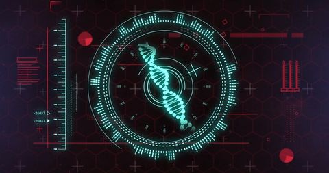 Futuristic DNA Analysis Interface with Digital Data - Download Free Stock Images Pikwizard.com